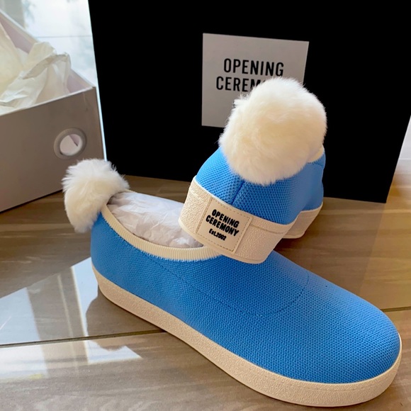 Opening Ceremony Bobby Sock Pom Pom Sneakers In Postal Blue NIB $225
